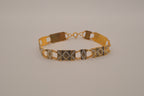 Vintage gold paneled link bracelet