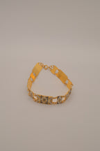 Vintage gold paneled link bracelet