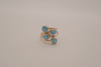 Sterling silver multi-stone Larimar ring
