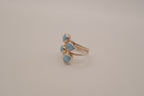 Sterling silver multi-stone Larimar ring
