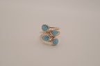 Sterling silver multi-stone Larimar ring