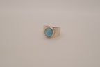 Larimar sterling silver signet ring