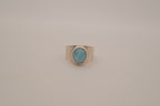 Larimar sterling silver signet ring