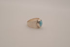 Larimar sterling silver signet ring