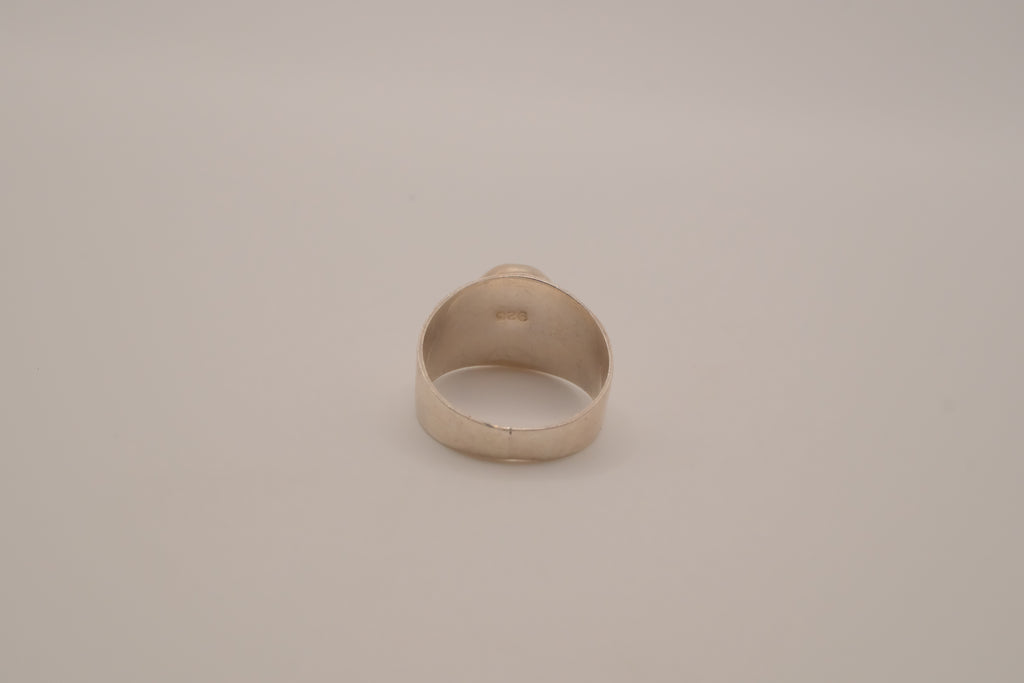 Larimar sterling silver signet ring