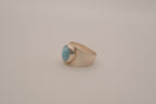 Larimar sterling silver signet ring
