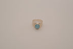 Larimar sterling silver signet ring