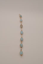 Double faced Larimar &amp; Amber Sterling Silver bracelet