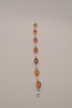 Double faced Larimar &amp; Amber Sterling Silver bracelet