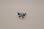 Sterling Silver Blue Opal Butterfly Ring