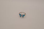 Sterling Silver Blue Opal Butterfly Ring