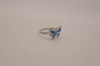 Sterling Silver Blue Opal Butterfly Ring