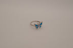 Sterling Silver Blue Opal Butterfly Ring