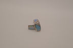Sterling silver Zuni-style Native American opal inlay half-hoop post earrings