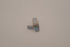Sterling silver Zuni-style Native American opal inlay half-hoop post earrings