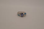 Sterling silver Blue Opal teardrop ring