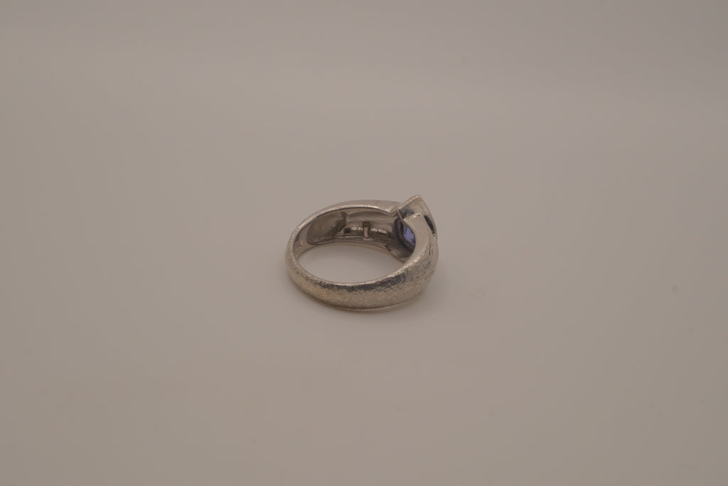 Sterling silver Blue Opal teardrop ring