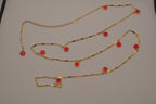 Reworked Dainty Gold Vibrant Red Belly Chain