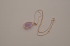 Sterling silver Lavender jade teardrop pendant necklace