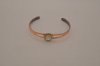 Vintage split-band Mother of Pearl copper cuff bracelet&nbsp;