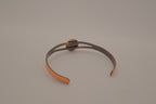 Vintage split-band Mother of Pearl copper cuff bracelet&nbsp;
