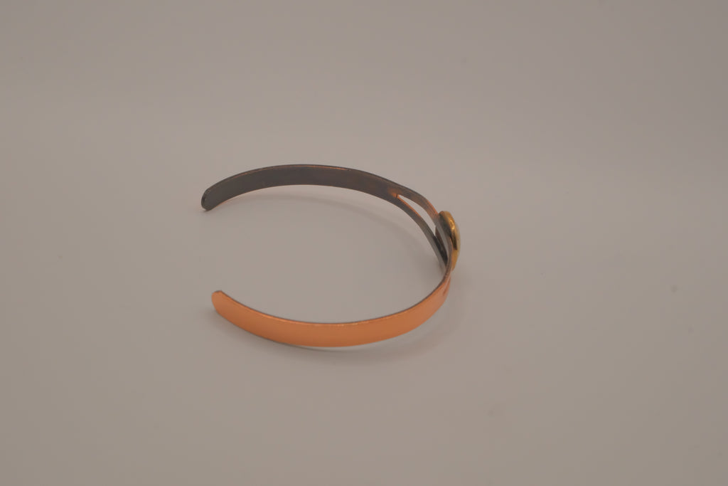 Vintage split-band Mother of Pearl copper cuff bracelet&nbsp;