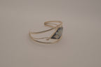 Vintage Mexican Alpaca Silver Lotus flower Cuff Bracelet&nbsp;
