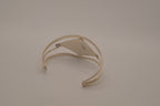 Vintage Mexican Alpaca Silver Lotus flower Cuff Bracelet&nbsp;