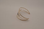 Vintage Mexican Alpaca Silver Lotus flower Cuff Bracelet&nbsp;
