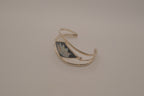 Vintage Mexican Alpaca Silver Lotus flower Cuff Bracelet&nbsp;