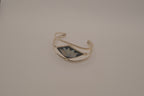 Vintage Mexican Alpaca Silver Lotus flower Cuff Bracelet&nbsp;