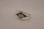 Vintage Mexican Alpaca Silver Lotus flower Cuff Bracelet&nbsp;