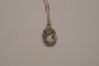 Vintage Art Nouveau-style pewter cameo necklace