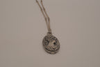 Vintage Art Nouveau-style pewter cameo necklace