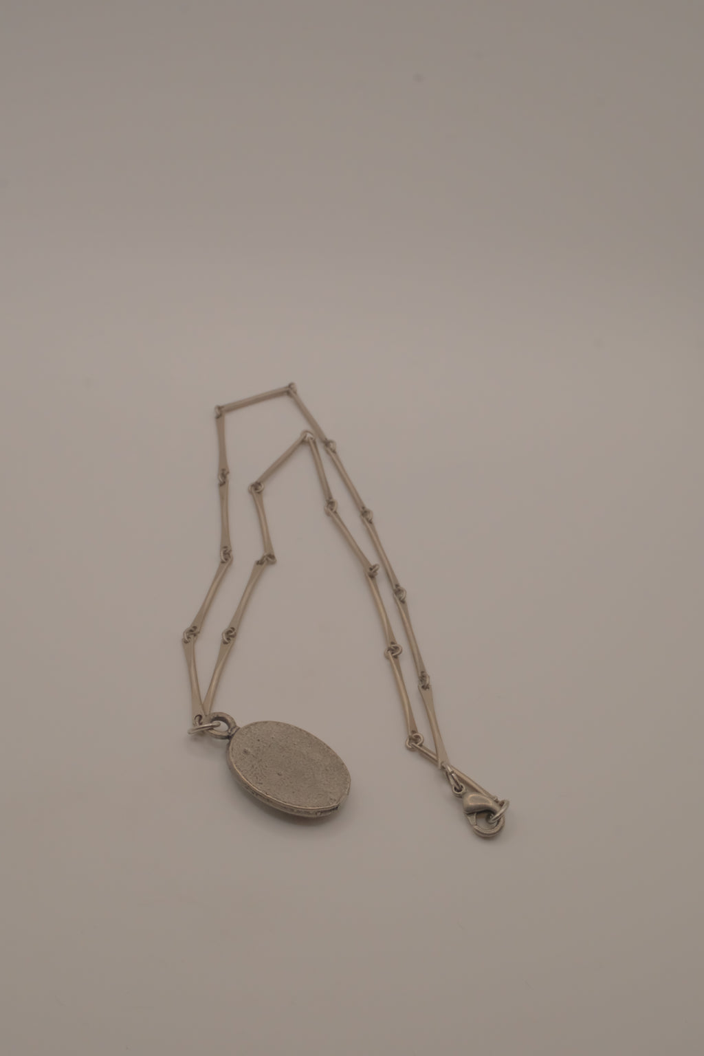 Vintage Art Nouveau-style pewter cameo necklace