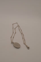 Vintage Art Nouveau-style pewter cameo necklace