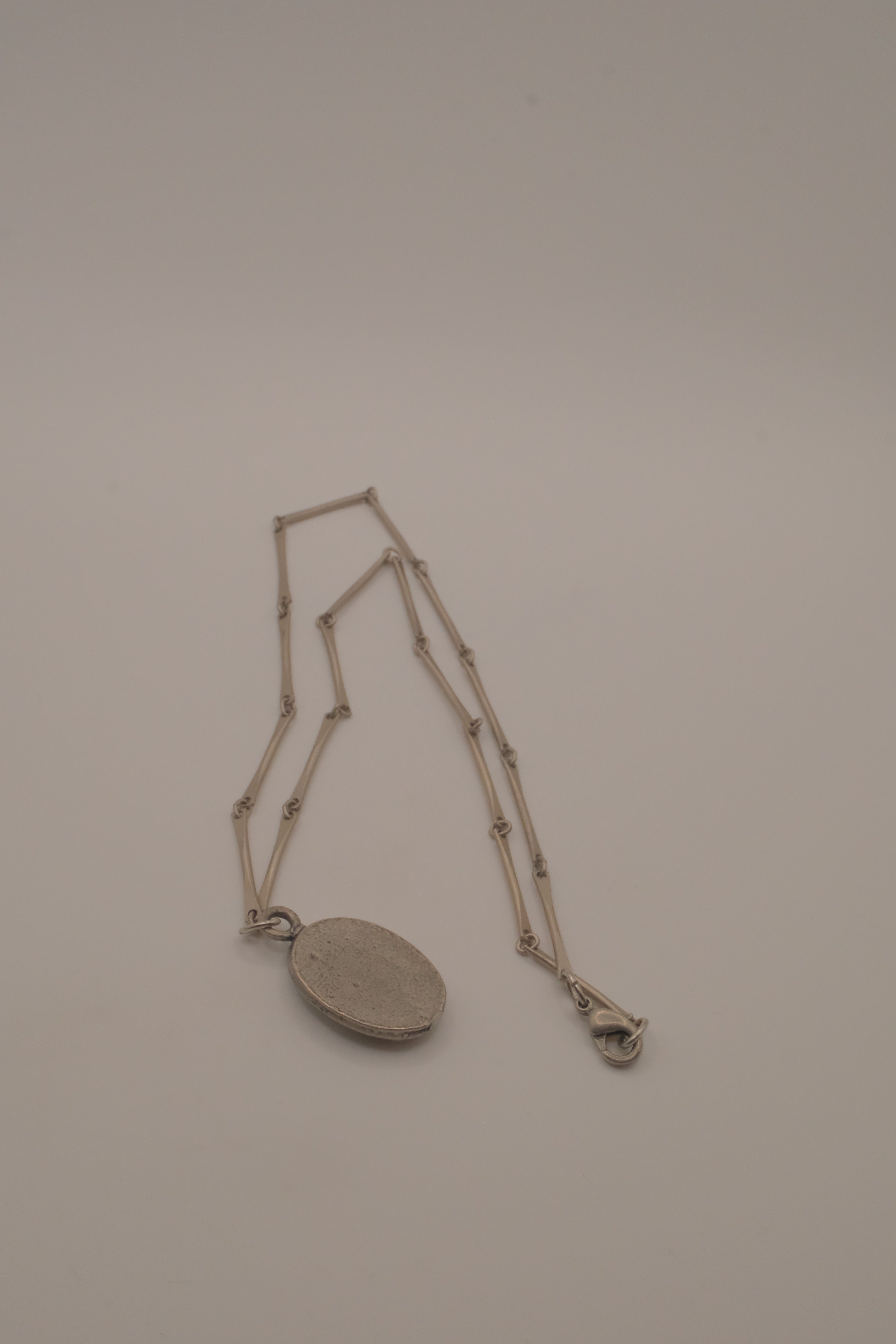 Vintage Art Nouveau-style pewter cameo necklace