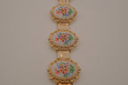 Vintage multi-link floral bracelet