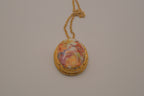 Limoges style porcelain cameo pendant necklace