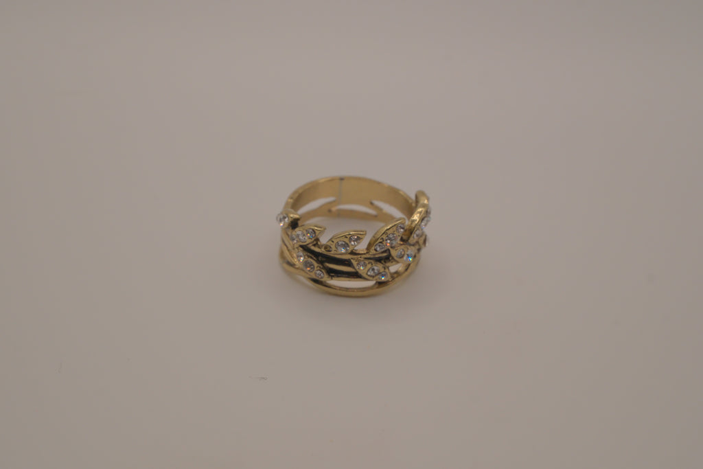 Antique Gold olive-leaf vine ring