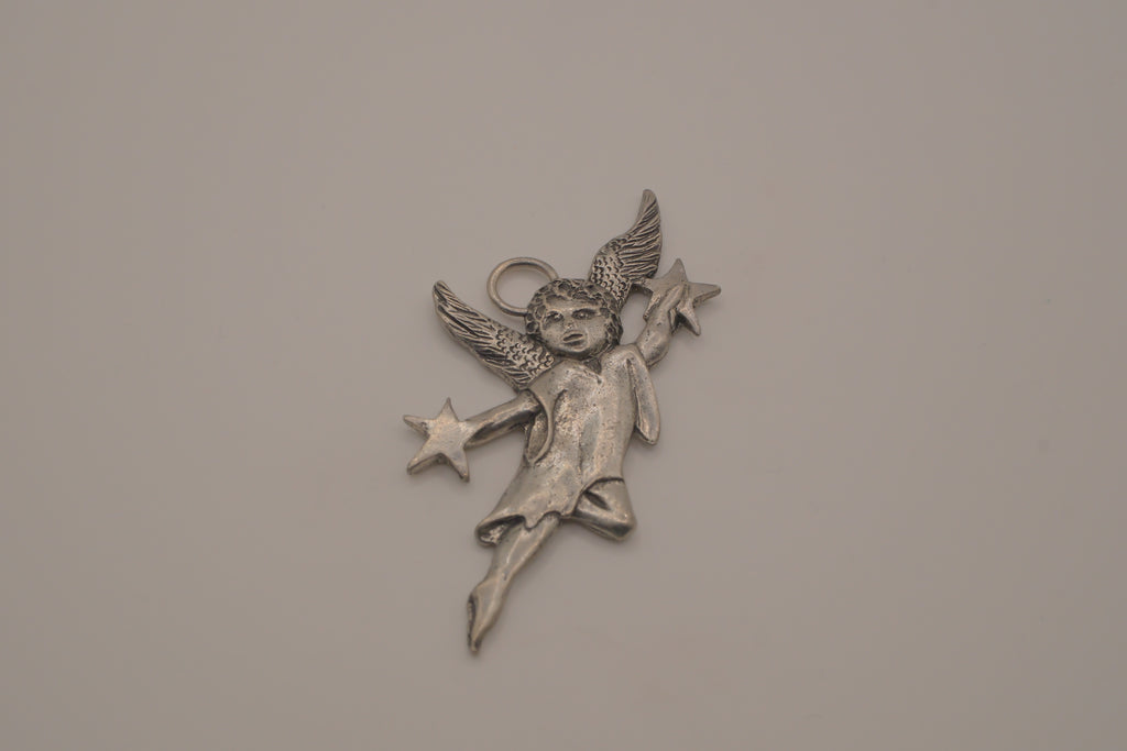Pewter cherub angel pendant