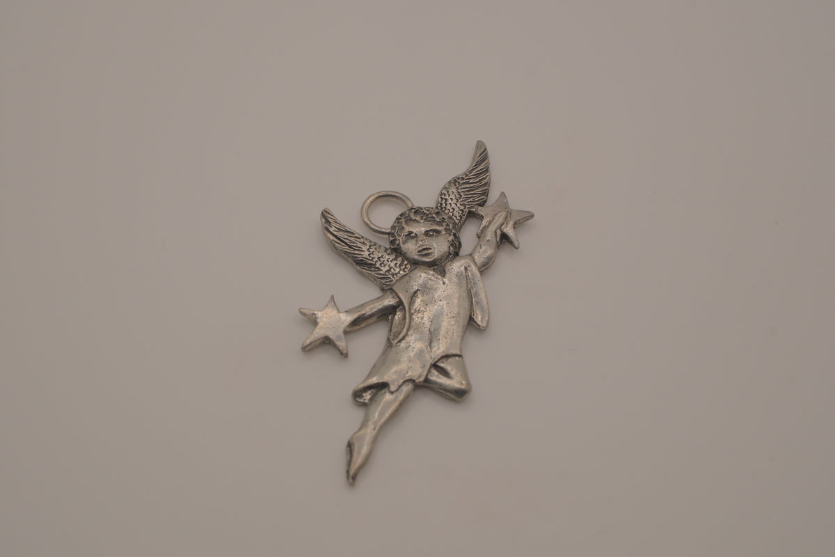 Pewter cherub angel pendant