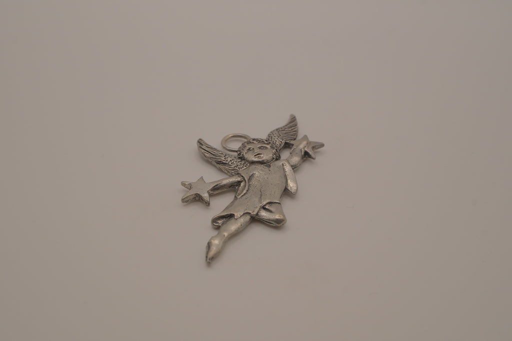 Pewter cherub angel pendant