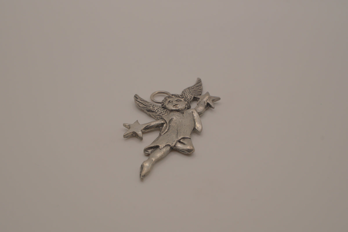 Pewter cherub angel pendant