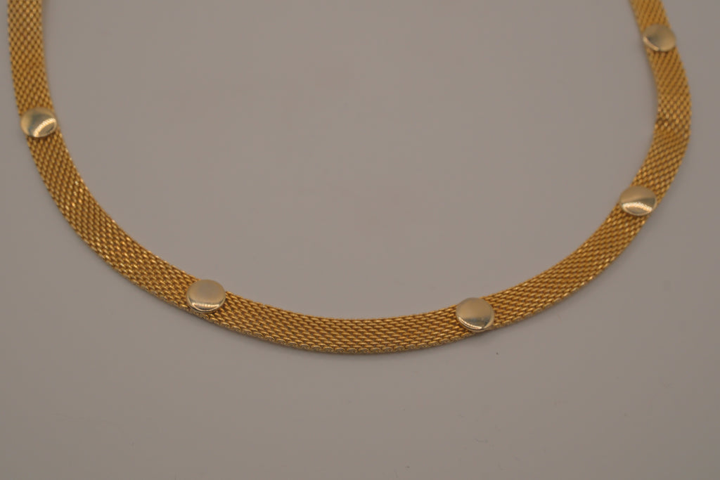 Vintage gold mesh choker necklace