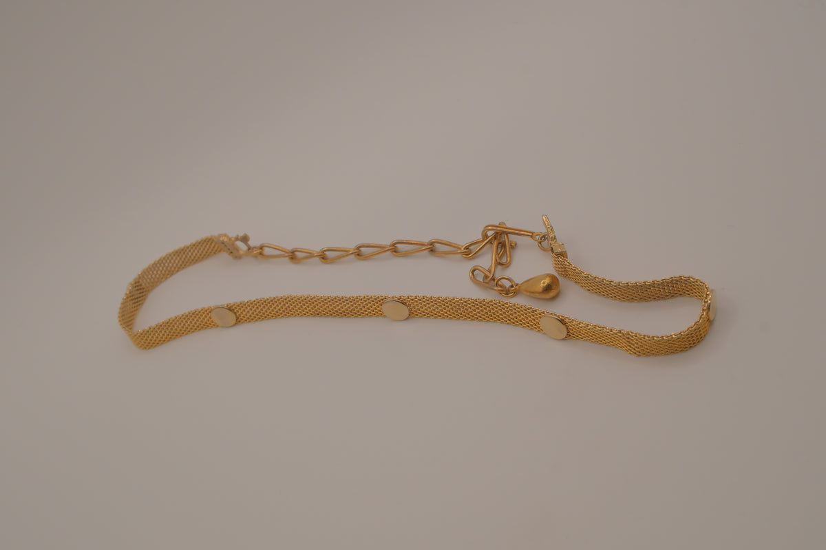 Vintage gold mesh choker necklace