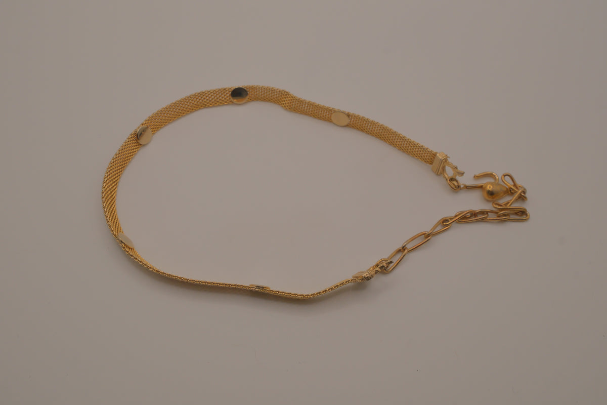 Vintage gold mesh choker necklace