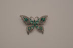 Vintage Green filigree butterfly brooch