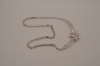 Vintage silver tone rhinestone flower necklace