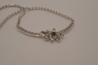 Vintage silver tone rhinestone flower necklace
